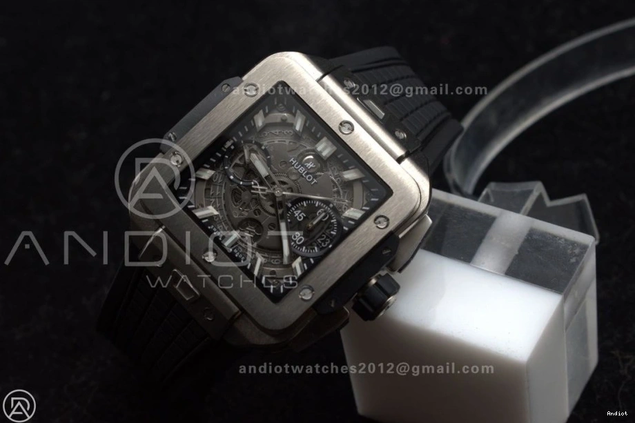 Edition Unico on Dial Titanium Rubber Square Black Bang Best BBF Strap 1:1 Skeleton 42mm A1280 0523